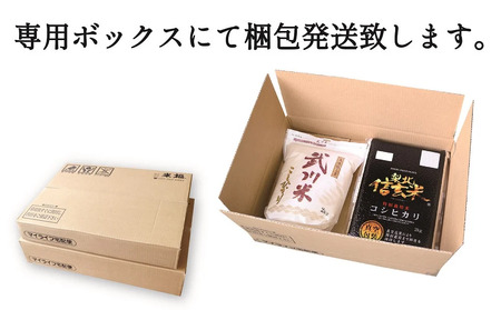 山梨県産米2kg×2種セット【武川米こしひかり・信玄コシヒカリ】 115-001