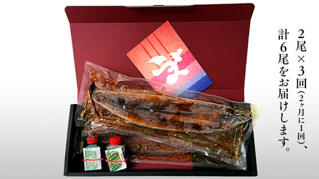 【 全3回隔月 定期便 】《 麻布しき 》 国産 有頭 鰻蒲焼 × 2尾 (計 6尾 )