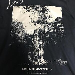 (新タイプ) 屋久島縄文杉Tシャツ LIFE is (黒) サイズ：L (男女兼用)