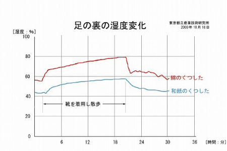 和紙靴下2足セット(ロング丈） 白 M～L