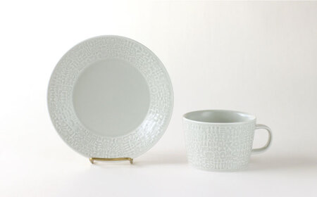 【波佐見焼】PATTERNED PLATE,MUG  セット morning mist 【BIRDS' WORDS】[CF035] 波佐見焼