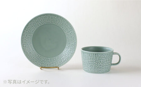 【波佐見焼】PATTERNED PLATE,MUG  セット squall gray 【BIRDS' WORDS】[CF040] 波佐見焼