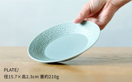 【波佐見焼】PATTERNED PLATE・MUG ペア ４点セット squall gray + ecru【BIRDS’ WORDS】[CF041] 波佐見焼