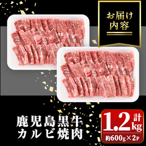 【B01032】＜A4・A5等級＞鹿児島黒牛カルビ焼肉用(計約1.2kg・約600g×2) 牛肉専門店自慢のお肉 鹿児島 国産 九州産 牛肉 黒牛 鹿児島黒牛 A4 A5 等級 和牛日本一 お肉 カルビ 焼肉 BBQ バーベキュー ギフト 贈答【新村畜産】