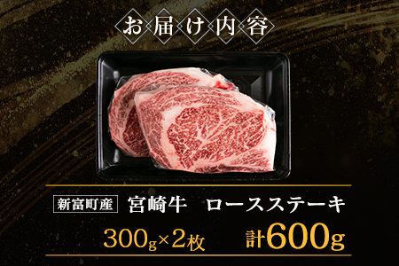 宮崎牛 ロースステーキ 計600g A4等級以上【C412】
