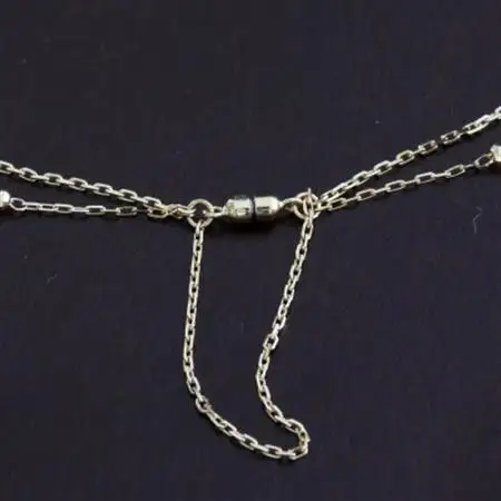 K18ダイヤモンド2連チェーンブレスレット【ダイヤ0.05ct・17cm】マグネット【配送不可地域：沖縄県】【1405819】