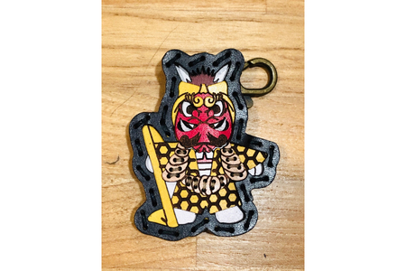 ヤブ＆zooパンダ レザーキーホルダーセット 一点もの 革 キーリング レディース メンズ 鍵 バッグチャーム ストラップ 革小物 かわいい 動物 キャラクター ギフト プレゼント 送料無料 ku022-007-r