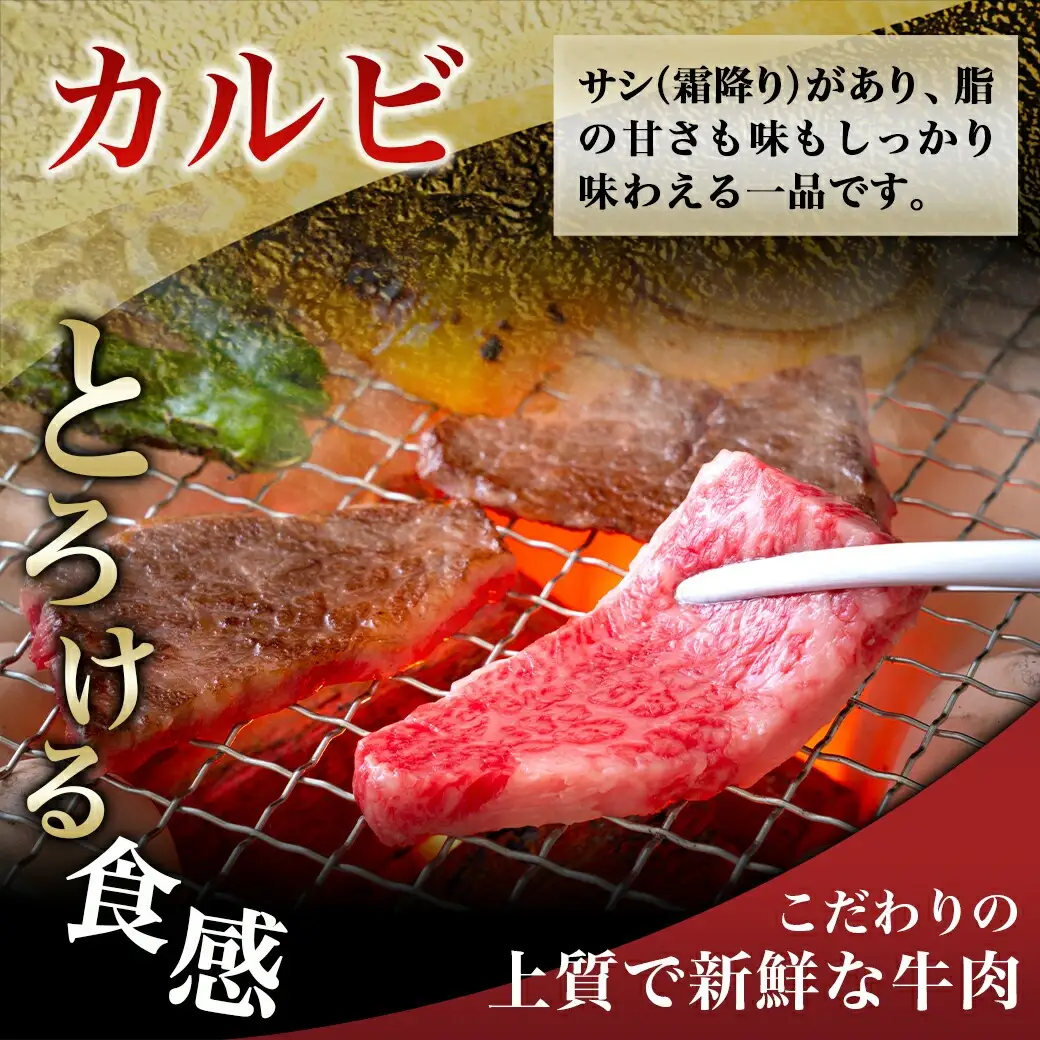 【黒毛和牛】霜降りカルビ&赤身カルビ1kg焼肉セット_AD-4202_(都城市) 国産 黒毛和牛 和牛 霜降り 赤身 カルビ 1kg 