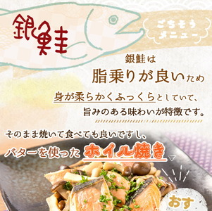 G7025_和歌山魚鶴仕込の甘口塩銀鮭切身 4切 & 天然 塩さばフィレ4枚 （2切×2パック&2枚2パック 小分け）