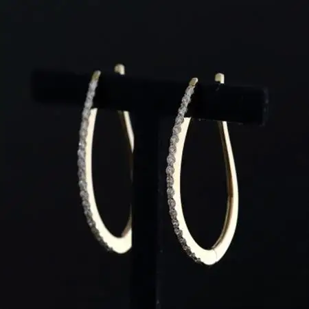 K18ダイヤモンドフープピアス【ダイヤ0.50×0.50ct】【配送不可地域：沖縄県】【1405861】
