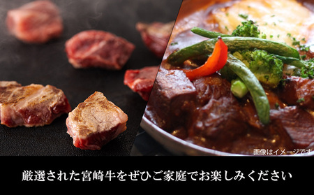 牛肉 赤身 宮崎牛 サイコロカット ステーキ 300g ×2 計 600g [ローカルブランディング 宮崎県 美郷町 31bb0035]