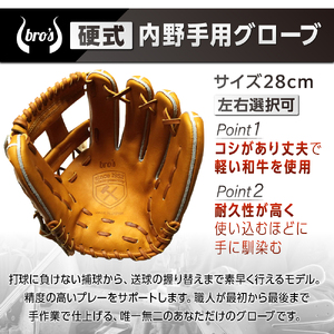 硬式 内野手 用 2色から選べる! 野球 グローブ 【吉川清商店　bro's 】