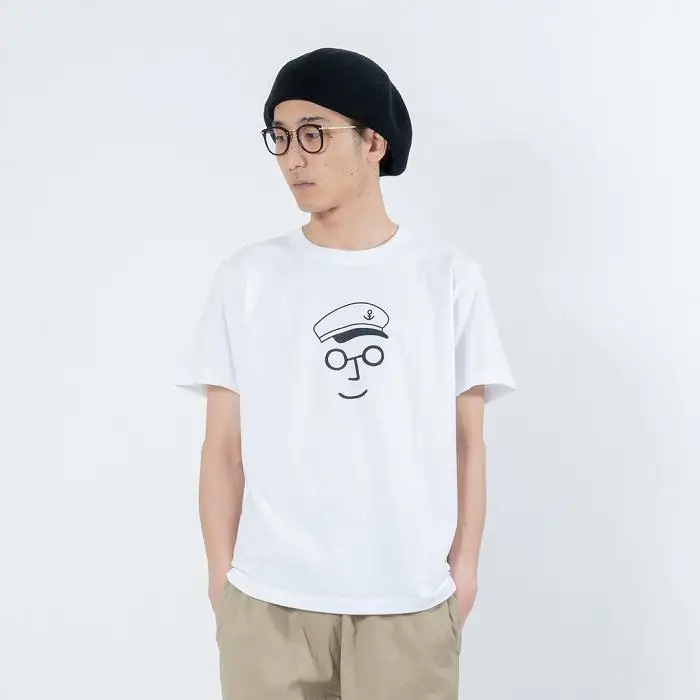 《1》【KEYMEMORY鎌倉】セーラー帽イラストTシャツ WHITE