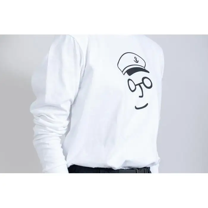 《2》【KEYMEMORY　鎌倉】セーラー帽イラストロングTシャツ　WHITE