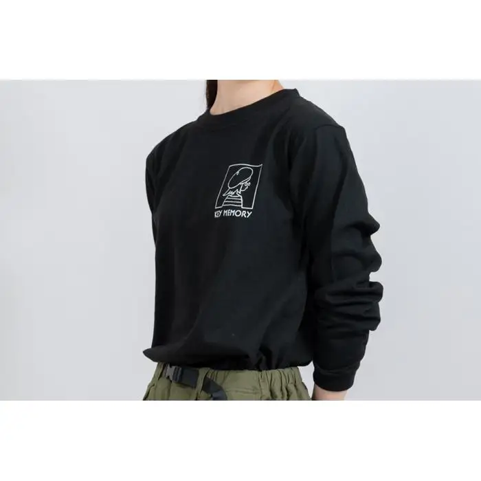 《2》【KEYMEMORY　鎌倉】ウィンドーイラストロングTシャツ　BLACK
