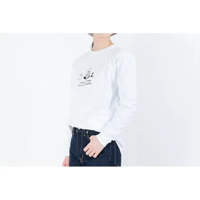 《0》レディースM　TimeロングTシャツ　White