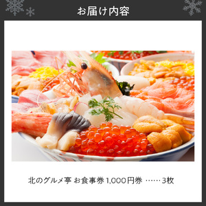 札幌市中央卸売場外市場 海鮮食堂北のグルメ亭食事券（15000円）