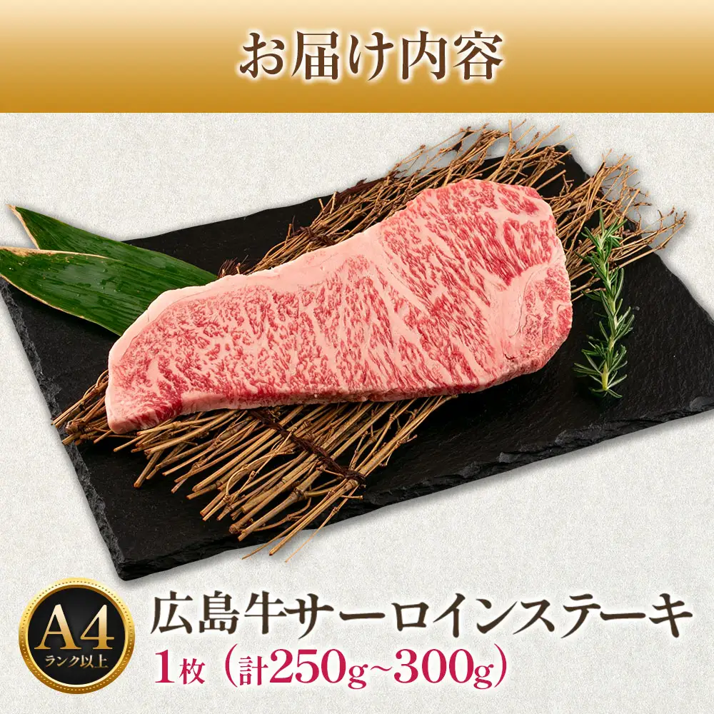 広島牛サーロインステーキ1枚【250g以上】（A4ランク以上） MO013_002