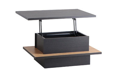 【東馬家具】FEEL(フィール)リフトアップテーブルBK(H060596)
