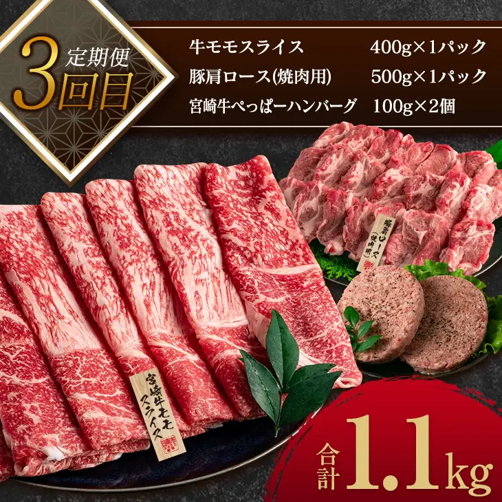 数量限定 1度に3種 お届け 3か月 お楽しみ 定期便 お肉 加工品 すぐれもの セット 総重量3.5kg以上 宮崎牛 牛肉 ビーフ 黒毛和牛 宮崎県産 豚肉 ポーク 国産 食品 惣菜 おかず 焼肉 しゃぶしゃぶ とんかつ ハンバーグ ウインナー お取り寄せ 日南市 送料無料_IC3-23