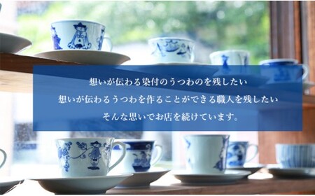 有田焼 禁裡御用（宮内庁）窯元 辻精磁社 染付外濃流水白鷺文形変皿（5枚組） A450-6