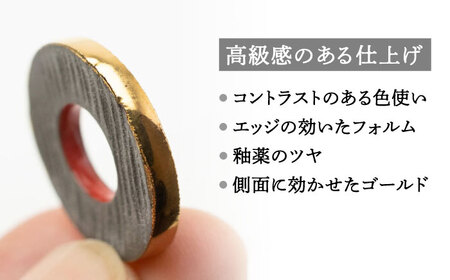 【美濃焼】 えん ピアス 『黒』 【七窯社】 アクセサリー おしゃれ[TAP025]