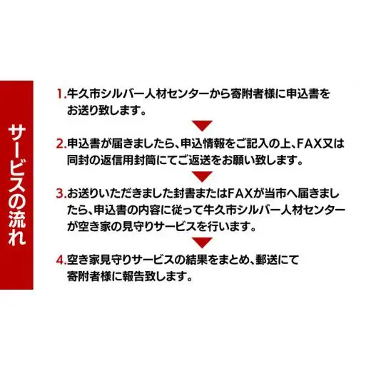 牛久市内 空き家 見守り サービス （ 1回分 ）