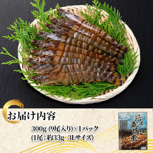 n213 車海老 3Lサイズ・9尾 冷凍 海老【車海老日本株式会社】