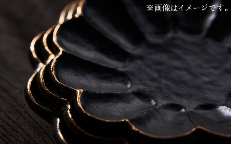 【美濃焼】リンカ 金環黒練 大皿【カネコ小兵製陶所】食器 プレート 盛り皿 パーティー おもてなし ブラック おしゃれ [MBD180]