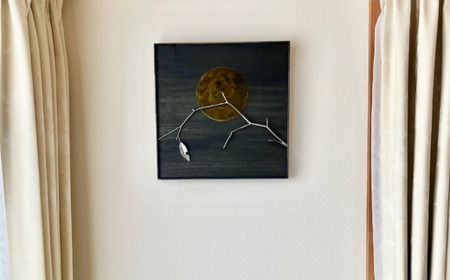 作品「梵（そよぎ）～冬」 S 約310×310mm 【 彫刻 作品 芸術 鉄 壁掛け オブジェ 】 MROBB005