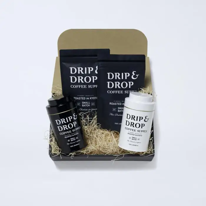【DRIP&DROP COFFEE SUPPLY】コーヒー挽き豆(フレンチプレス挽き)（オリジナル缶入り）