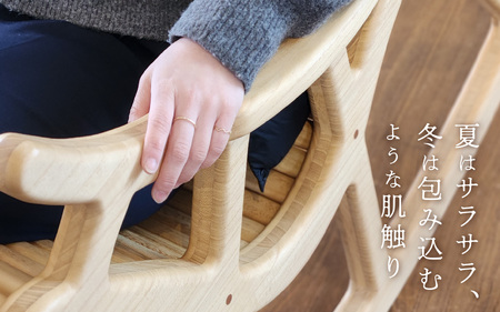桐のロッキングチェア ゆらりいす《サイズ：約W580 D1300 H900（mm）・重さ：約10kg》天然無垢材の桐 揺り椅子