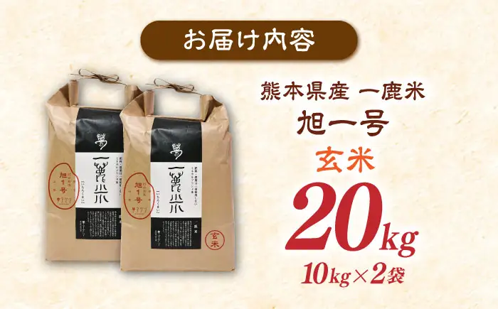 〈令和7年度産米〉 【先行予約】【天日塩を使用】一鹿米 旭一号 玄米 20kg【株式会社 夢アグリ】 令和7年産 [ZCL006]