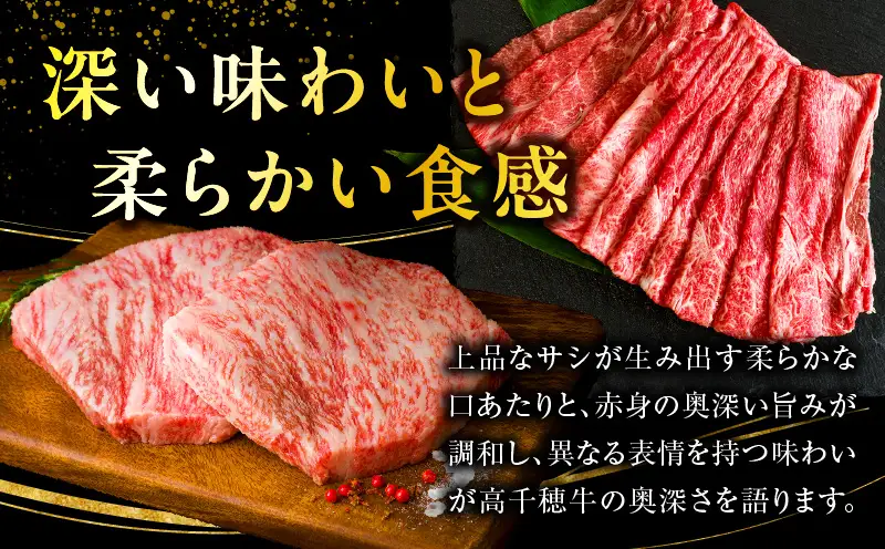 宮崎県産黒毛和牛A4等級以上 高千穂牛ステーキ・スライス定期便（6ヶ月定期便）牛肉 肉 お肉 精肉 セット 詰め合わせ 定期 6回 ブランド牛 国産牛 黒毛和牛 和牛 サーロイン ステーキ モモ イチボ 肩ロース スライス ウデ すき焼き しゃぶしゃぶ ロース 贈答 贈り物 BBQ グランピング パーティー クリスマス プレゼント _Tk002-t082