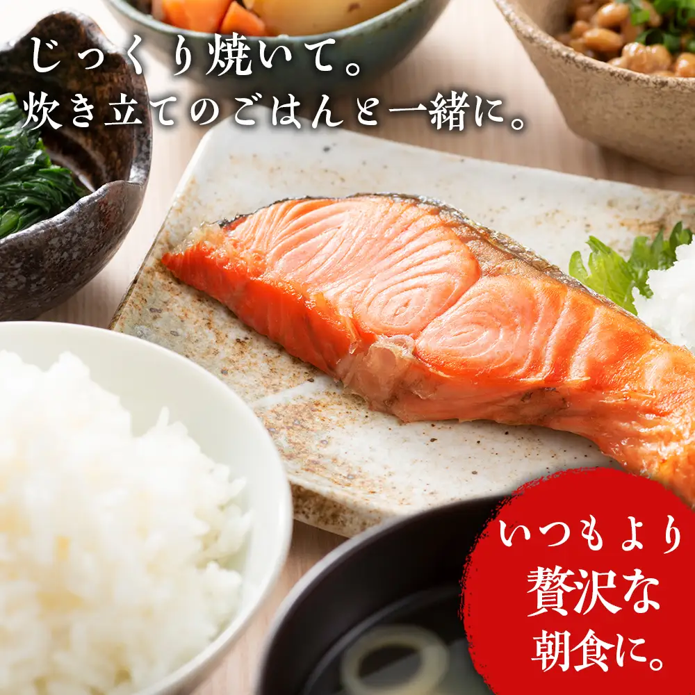 【定期便3カ月】 沖捕り紅鮭切身 3切×2パック AQ056