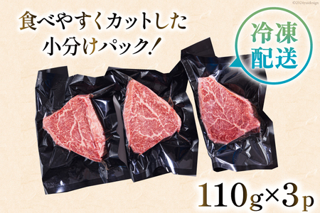 宮崎県産 黒毛和牛 ヒレ フィレ ヘレ ステーキ 110g ×3枚 計330g [サンアグリフーズ 宮崎県 美郷町 31ba0030]