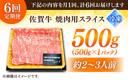 【6回定期便】佐賀牛 焼肉用 計3kg (500g×6回)  ※バラ・肩ロース・モモのいずれかの部位※しゃぶしゃぶ すきやき[FDB034]