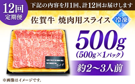 【12回定期便】佐賀牛 焼肉用 計6kg (500g×12回)  ※バラ・肩ロース・モモのいずれの部位※ しゃぶしゃぶ すきやき[FDB035]