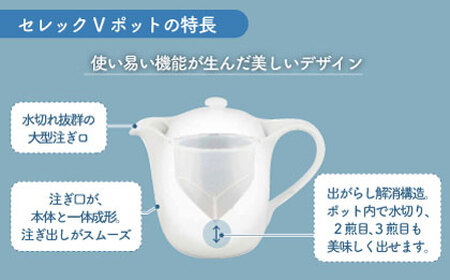 【美濃焼】セレック Vポット 720ml（クールホワイト）【山加商店】C-SV-3 食器 茶器 急須 ティーポット お茶 緑茶 ティータイム ホワイト 白 シンプル おしゃれ レンジ対応 食洗機対応 送料無料 [MEB030]