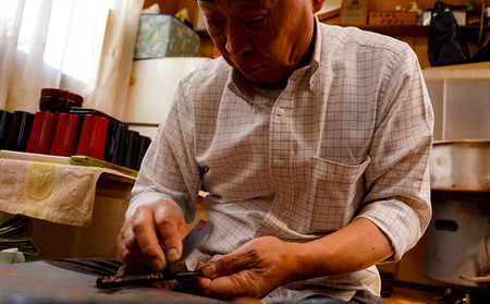 津軽塗　箸（中）1膳・唐塗 赤上 工芸品 お箸 手作り 伝統技術 