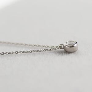 プラチナ900【ラボグロウンダイヤモンドネックレス】0.2ct クラシカルなふくりん留め 長さ40cm LAB-PT900-004 ネックレス