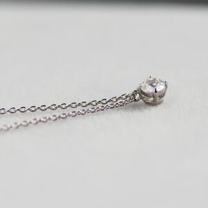 プラチナ900【ラボグロウンダイヤモンドネックレス】0.2ct 可愛い王冠モチーフ 長さ40cm LAB-PT900-007 ネックレス