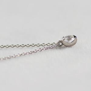 プラチナ900【ラボグロウンダイヤモンドネックレス】0.2ct 個性的な挟みこみデザイン 長さ40cm LAB-PT900-009 ネックレス