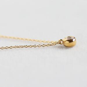 K18イエローゴールド【ラボグロウンダイヤモンドネックレス】0.2ct クラシカルなふくりん留め 長さ40cm LAB-K18-004 ネックレス