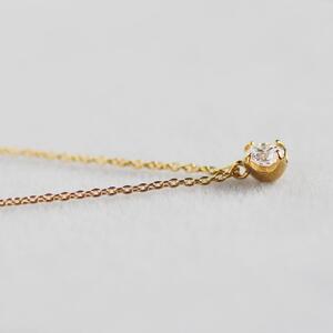 K18イエローゴールド【ラボグロウンダイヤモンドネックレス】0.2ct 4点留めデザイン 長さ40cm LAB-K18-005 ネックレス