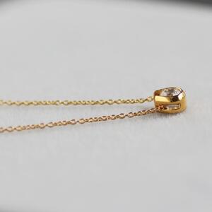 K18イエローゴールド【ラボグロウンダイヤモンドネックレス】0.2ct 馬蹄ばていデザイン 長さ40cm LAB-K18-006 ネックレス