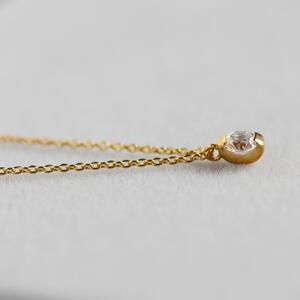 K18イエローゴールド【ラボグロウンダイヤモンドネックレス】0.2ct 挟みこみデザイン 長さ40cm LAB-K18-009 ネックレス