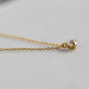 K18イエローゴールド【ラボグロウンダイヤモンドネックレス】0.2ct 3点留めデザイン 長さ40cm LAB-K18-010 ネックレス