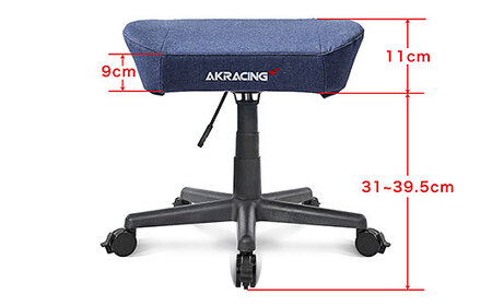 AKRacing Premium Denim＋AKRacing Footrest Denim（ヘッドレスト・ランバーサポート付き）