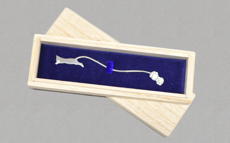 【内藤銀器製作所】銀製 ショートマドラー (ねこ) 全5種（種類：(3)星に願いを ねこさん）_0159-002-T05-3